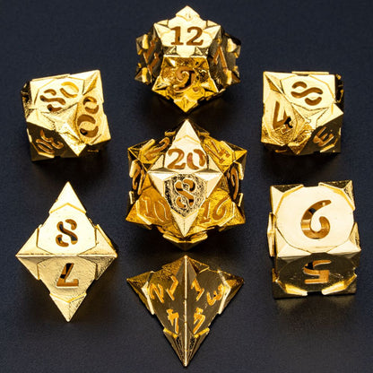 HYMGHO Morning Star Dice hollow out numbers shiny gold