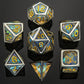 Caged Resin Opal Ice Dice Set-Silver frame
