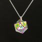 Prism Rainbow D20 dice necklace pendant with chain for D&D gamer