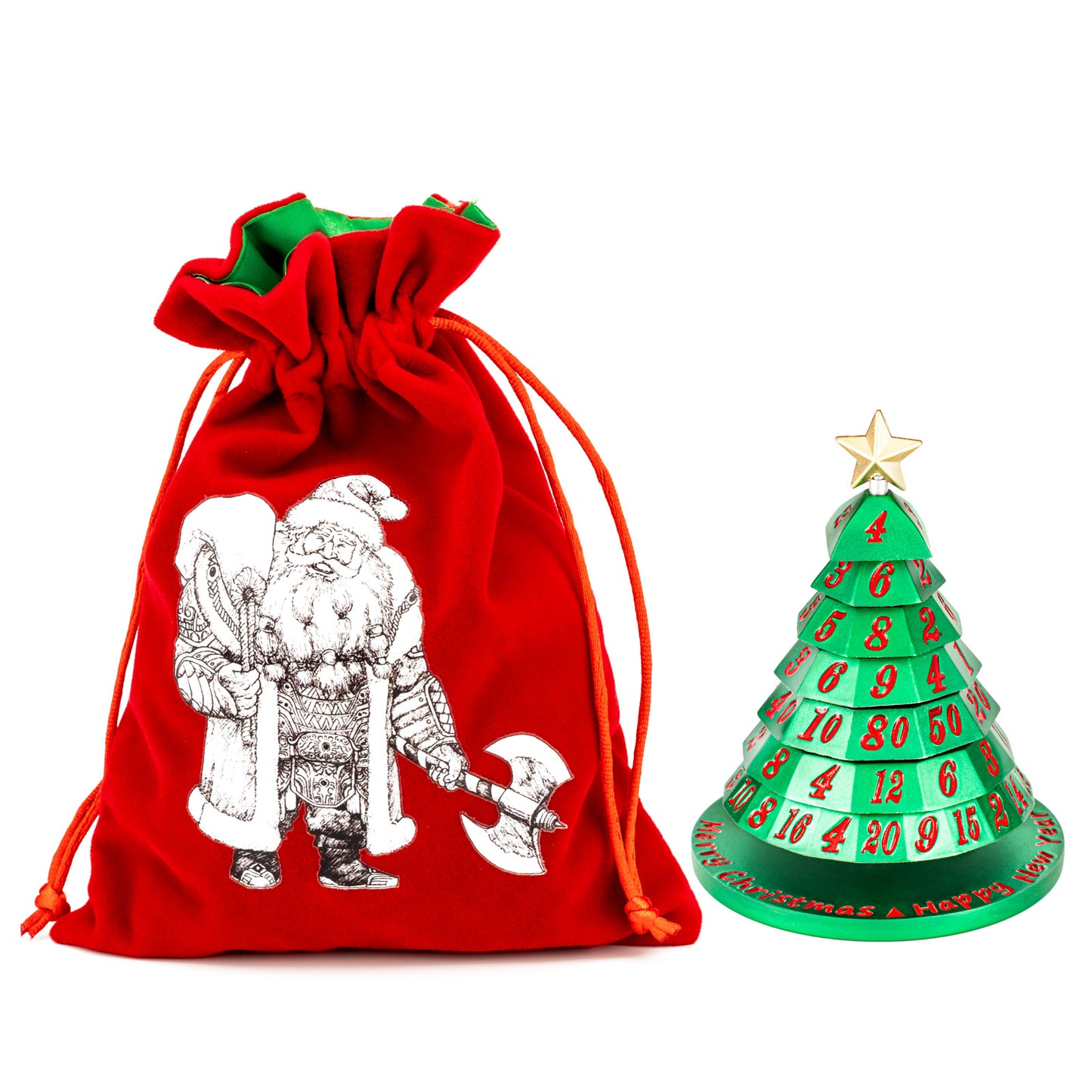 Christmas Themed Dice Bag-Battle Santa