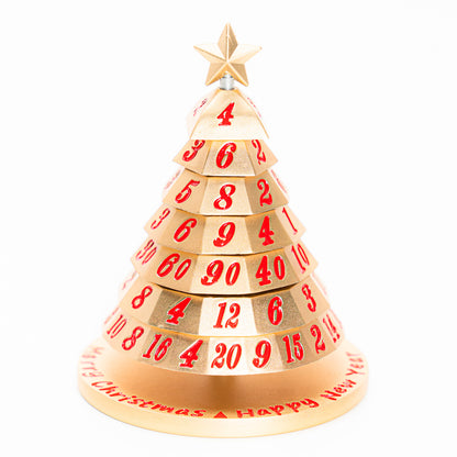 Metal Christmas Tree 7 Dice Set-Gold