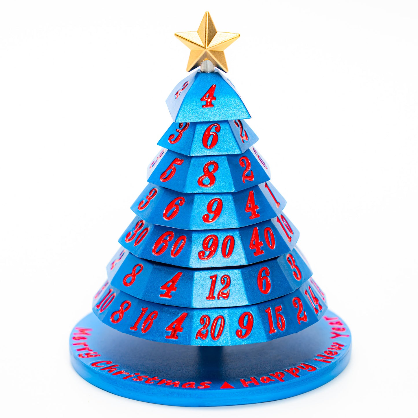 Aluminum Christmas Tree 7 Dice Set-Brite Blue