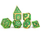 Behemoth Gold with Green Dice Set
