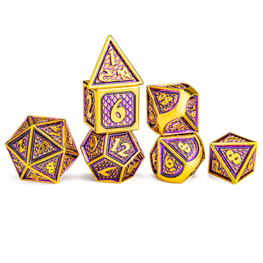 Behemoth Gold with Purple Dice Set