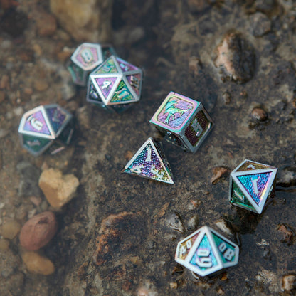 Draconis Brushed Rainbow Dice Set