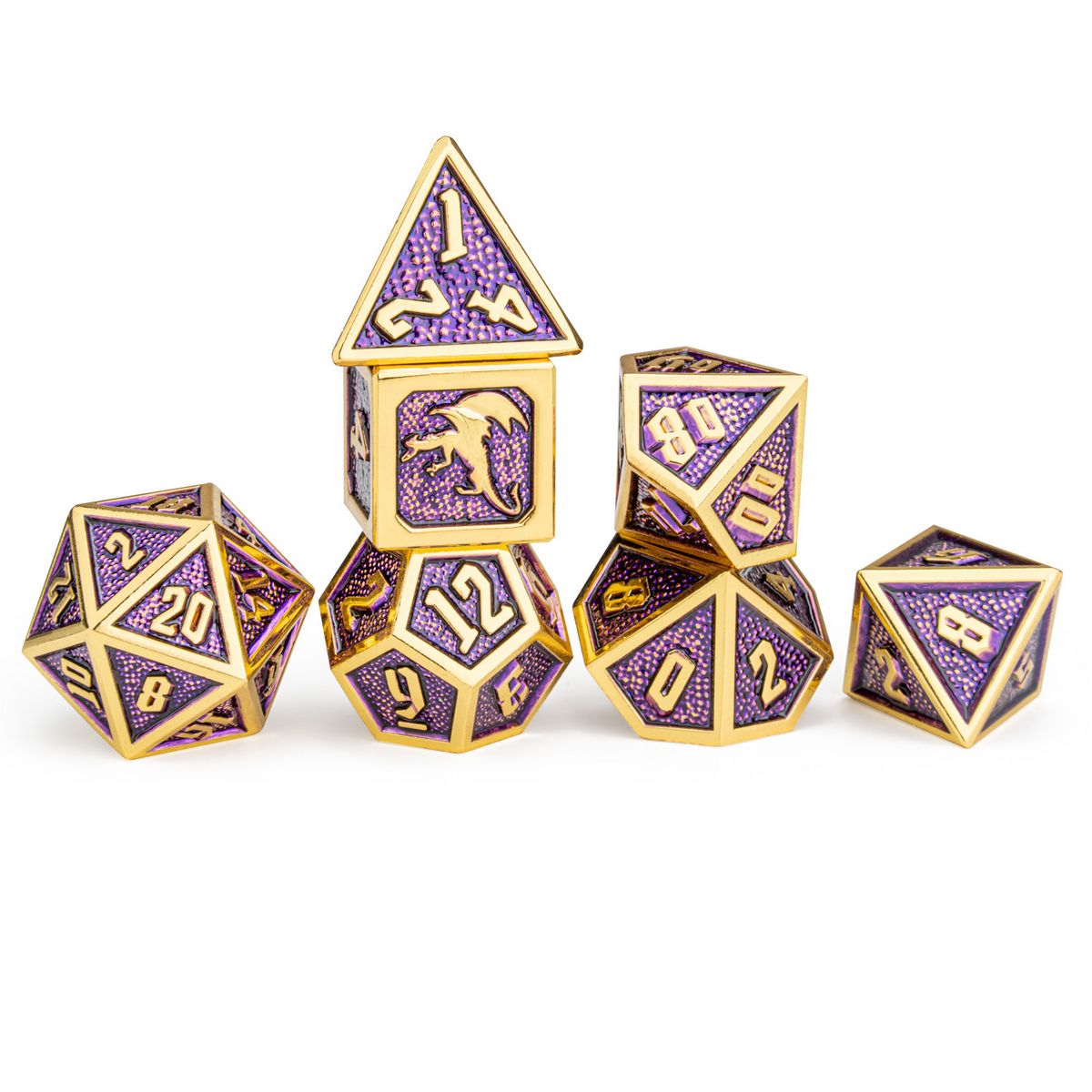 Draconis Gold With Purple Dice Set