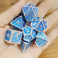 Draconis Silver With Blue Dice Set