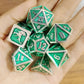 Draconis Silver With Green Dice Set