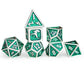 Draconis Silver With Green Dice Set
