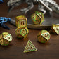 Hollow Wyvern RPG Dice Set Gold with Green/Blue