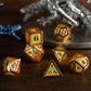 Hollow Wyvern RPG Dice Set Gold with Red/Green