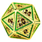 Hollow Wyvern single D20 Gold with Green/Blue