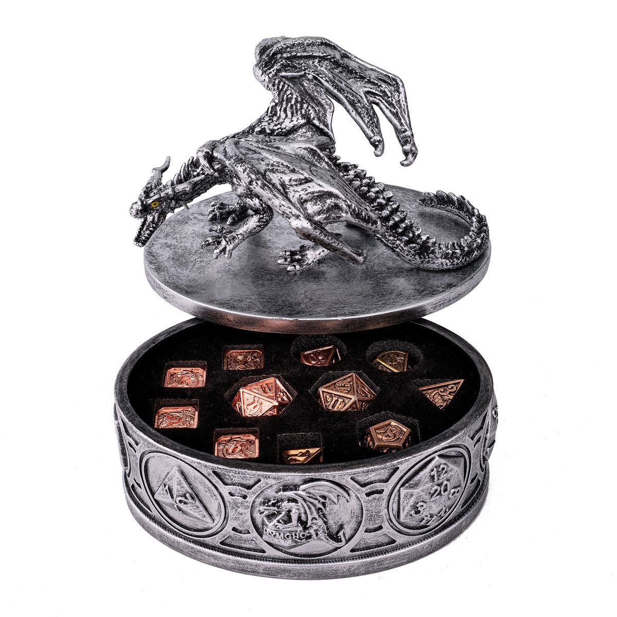 Dragon Guardian Dice Box/Chest Ancient Silver