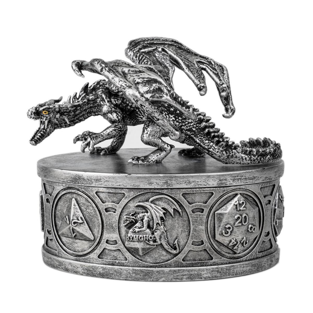 Dragon Guardian Dice Box/Chest Ancient Silver