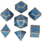 Metal Solid Barbarian Dice Set-Ancient Silver w/Blue