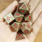 Metal Solid Barbarian Dice Set-Ancient bronze w/Red