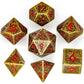 Metal Solid Barbarian Dice Set-Ancient bronze w/Red