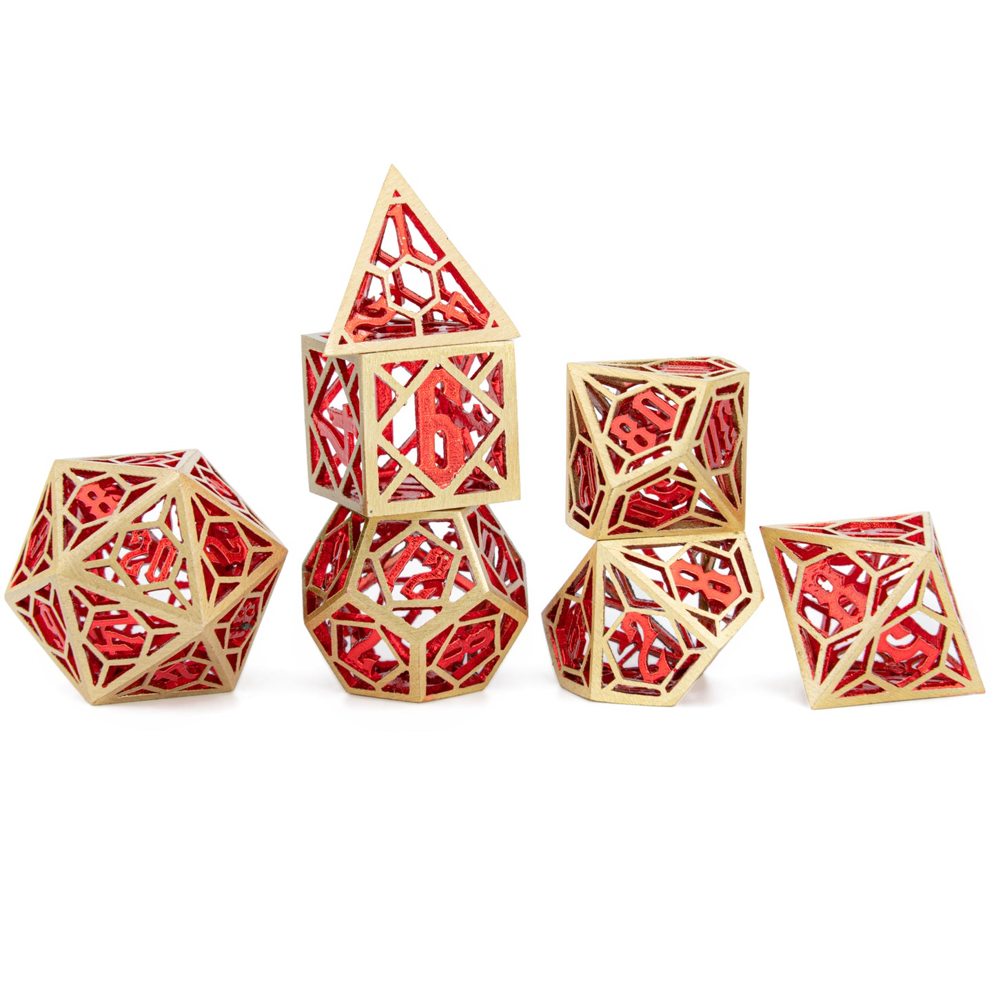 Dragon Nest Hollow Red and Gold Dice set