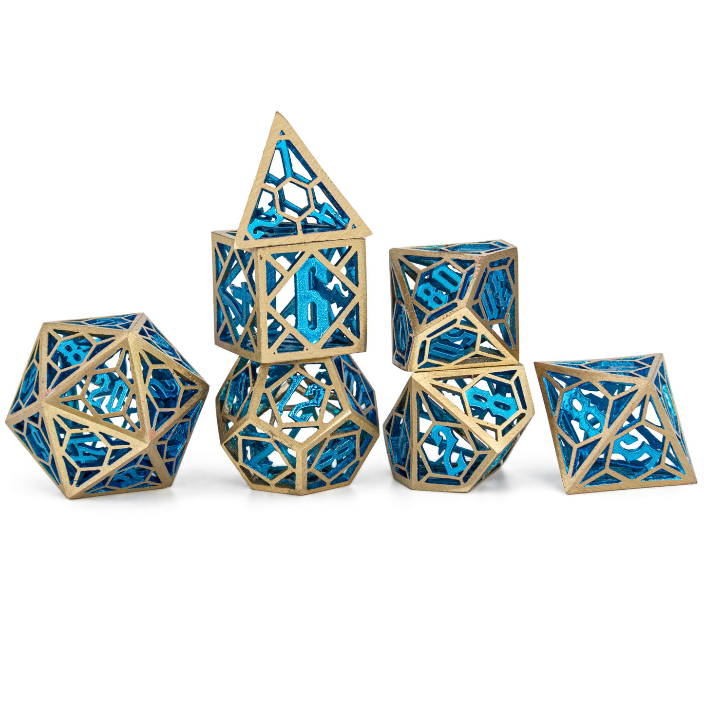 Dragon Nest Hollow Blue and Gold Dice set