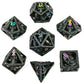 Skull's Grin Hollow Metal Dice Set-Black with Chromatic