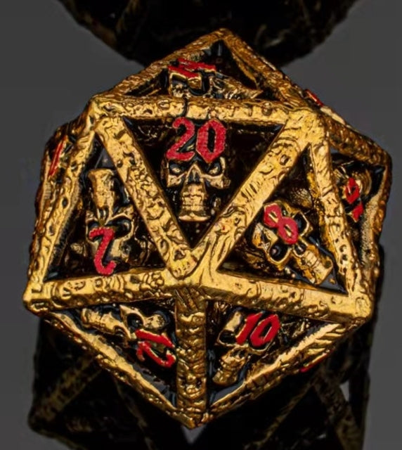 Skull's Grin Hollow Metal D20