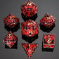 Hollow Metal Bat Polyhedral Dice Set-Gun Metal w/Blood