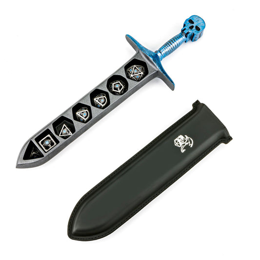 Grim Dagger Dice Case/Holder with sheath cover-Blue