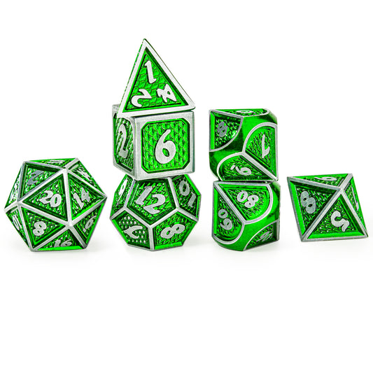 Behemoth Brushed Green Solid Metal Dice Set