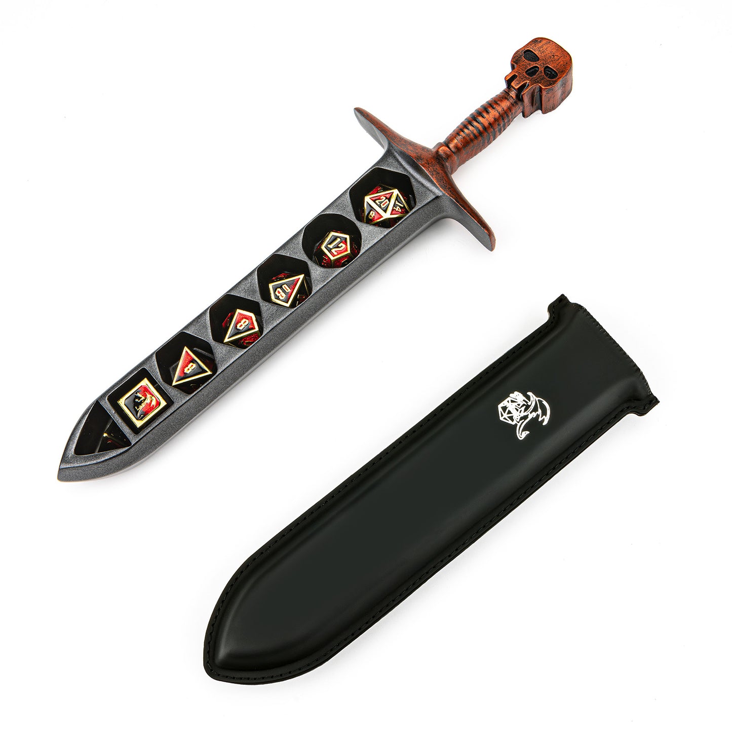 Grim Dagger/Knife Dice Case/Holder with sheath cover-Copper