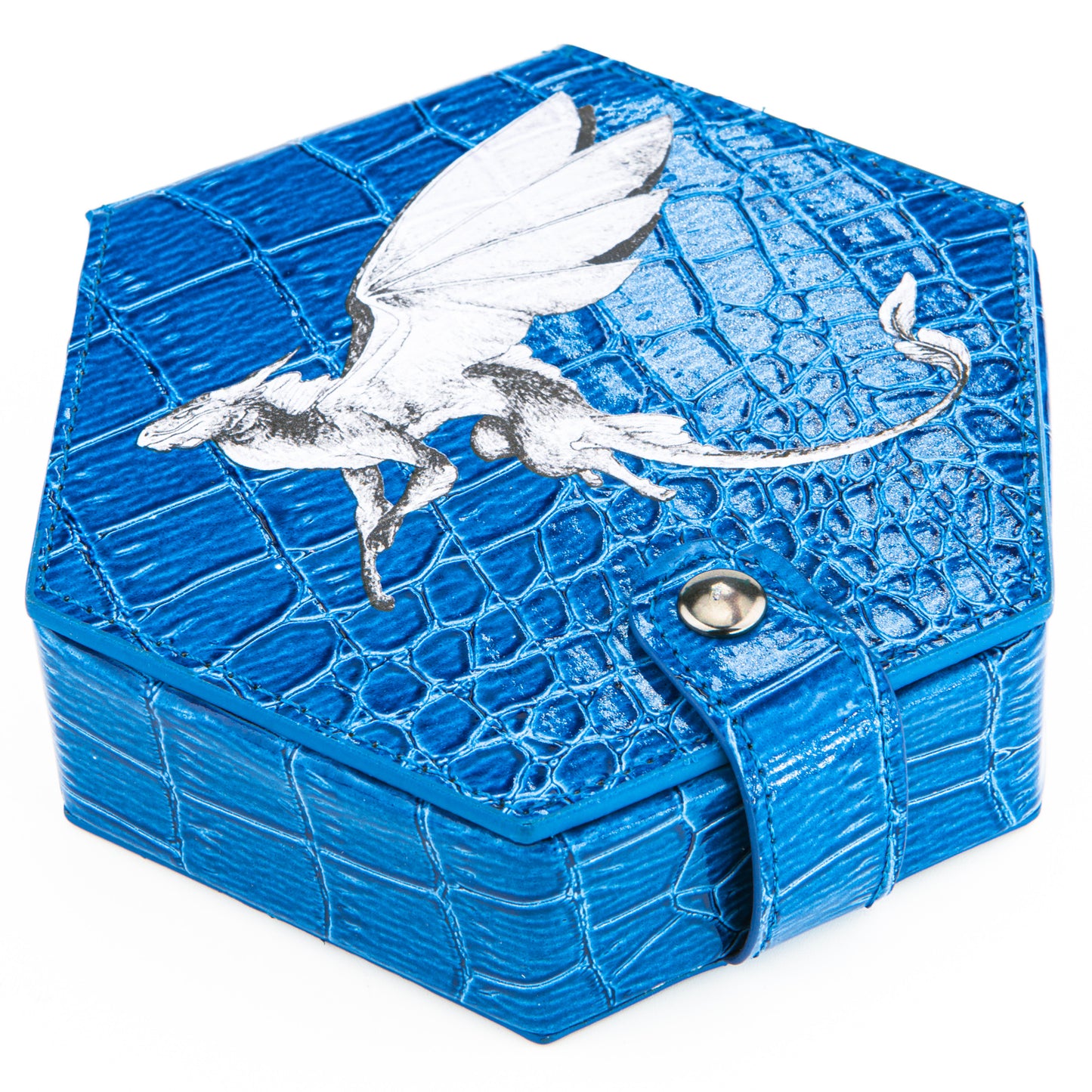 Leather Hexagonal Dice Box With Fine Arts-Fairy Dragon