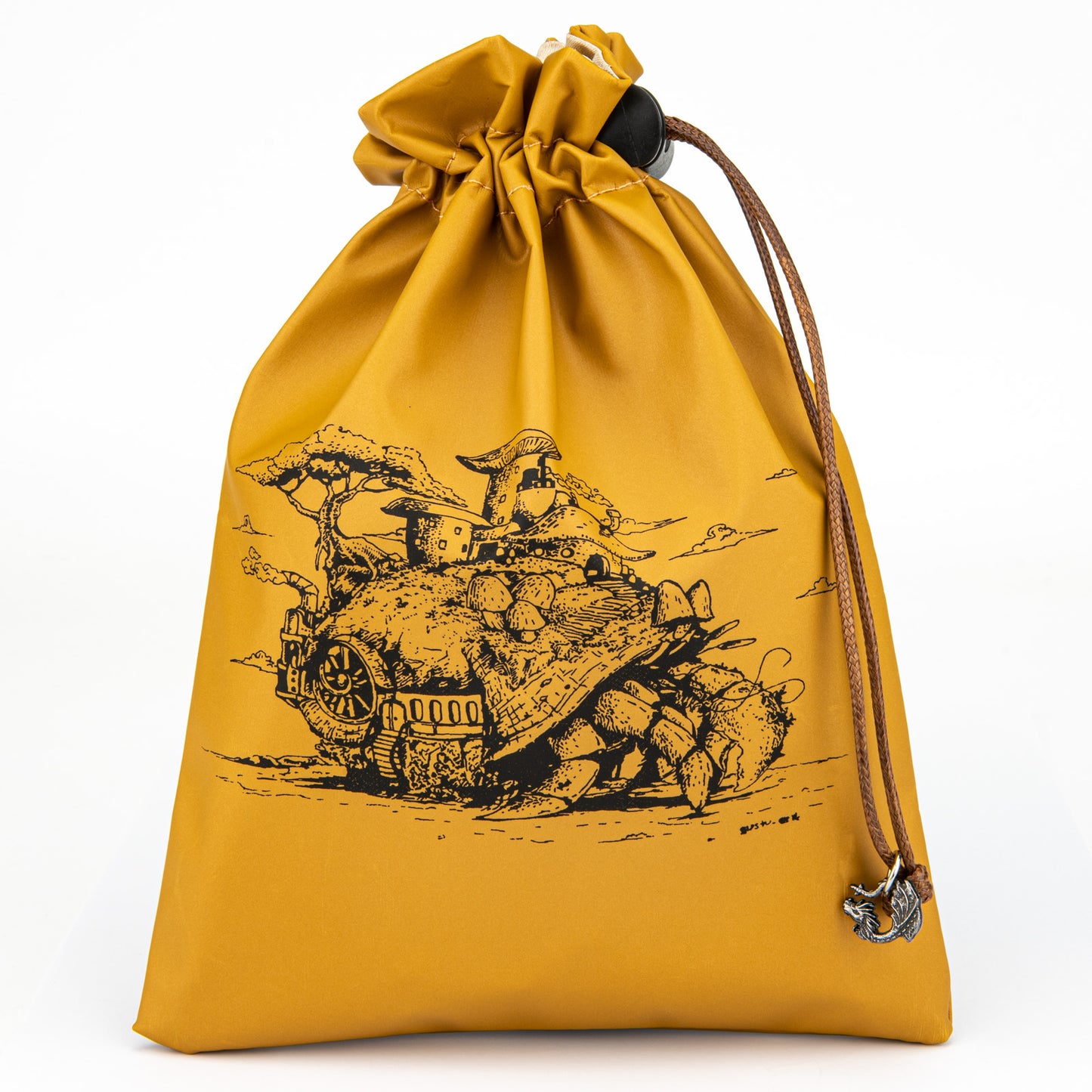 HYMGHO Fine Arts Leather Dice Bag-Hermit Crab
