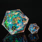 Sharp Edge Resin 55mm Chonk D20-Opal with copper ink