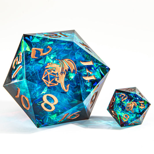 Sharp Edge Resin 55mm Chonk D20-Blue&Red