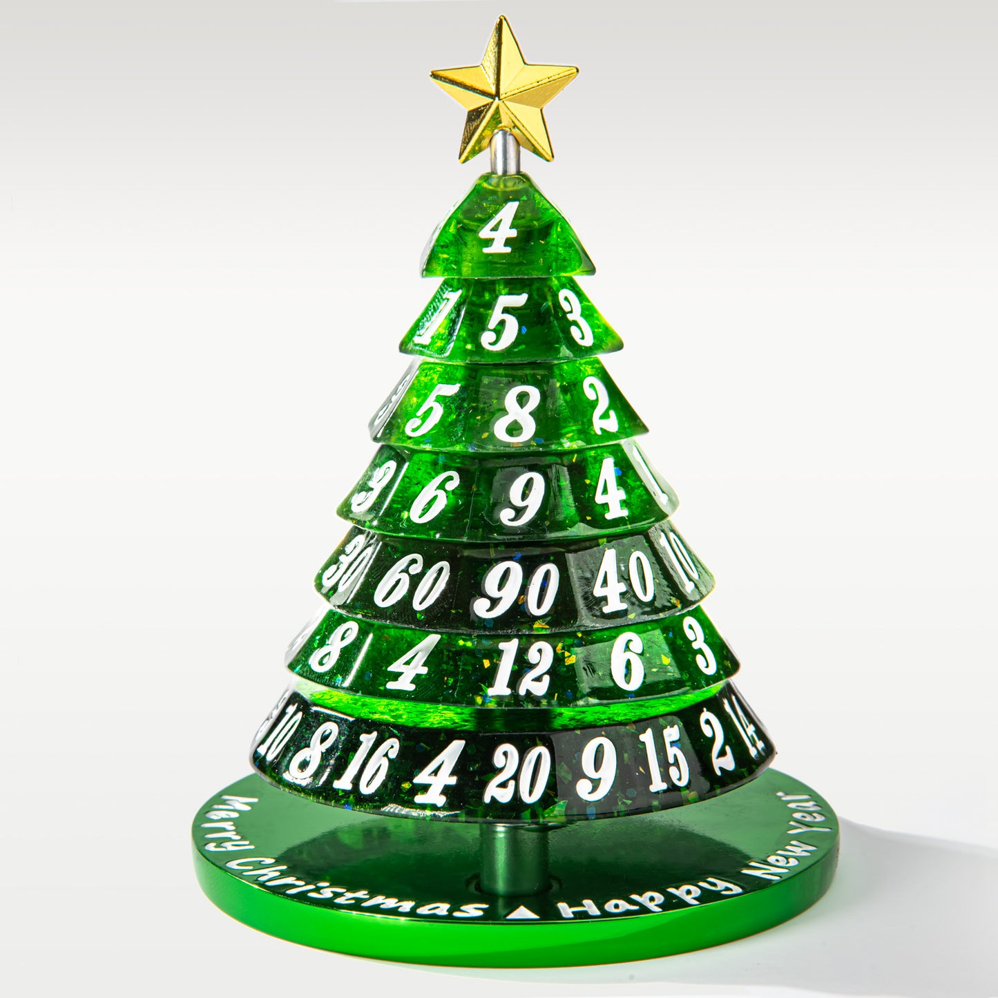 Resin Christmas Tree Dice Set-Green