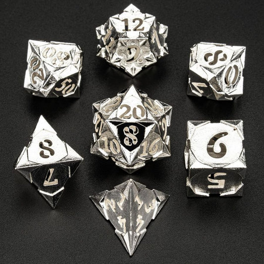 HYMGHO Morning Star Dice hollow out numbers Shiny Silver