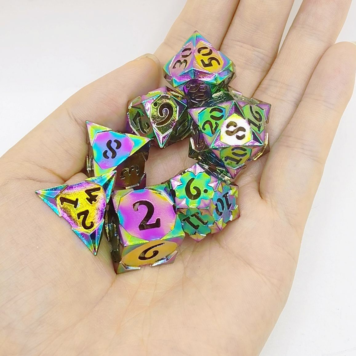 HYMGHO Morning Star Dice hollow out numbers Prism Rainbow
