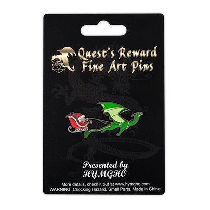 Quest's Reward Fine Art Pins: Dragon Pulling Santa