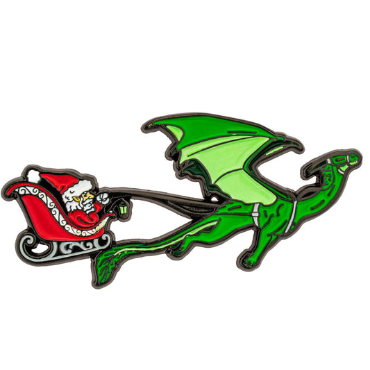 Quest's Reward Fine Art Pins: Dragon Pulling Santa