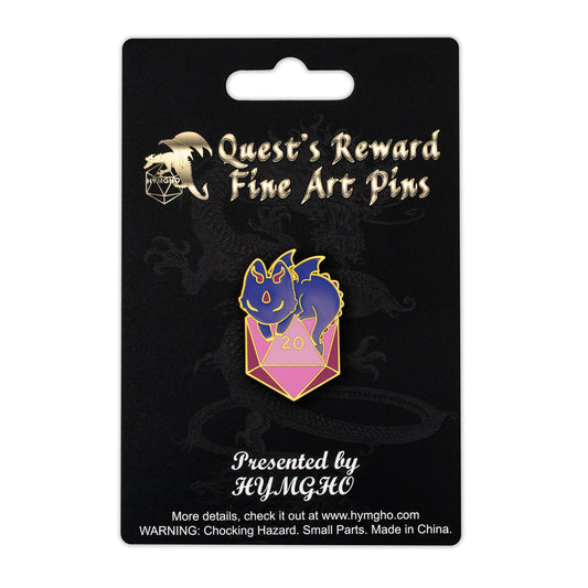 Quest's Reward Fine Art Pins: DRAGON WITH D20