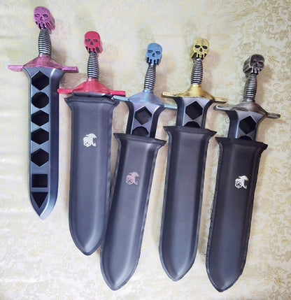 Grim Dagger Dice Case/Holder with sheath cover-Silver