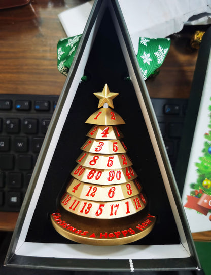 Metal Christmas Tree 7 Dice Set-Gold