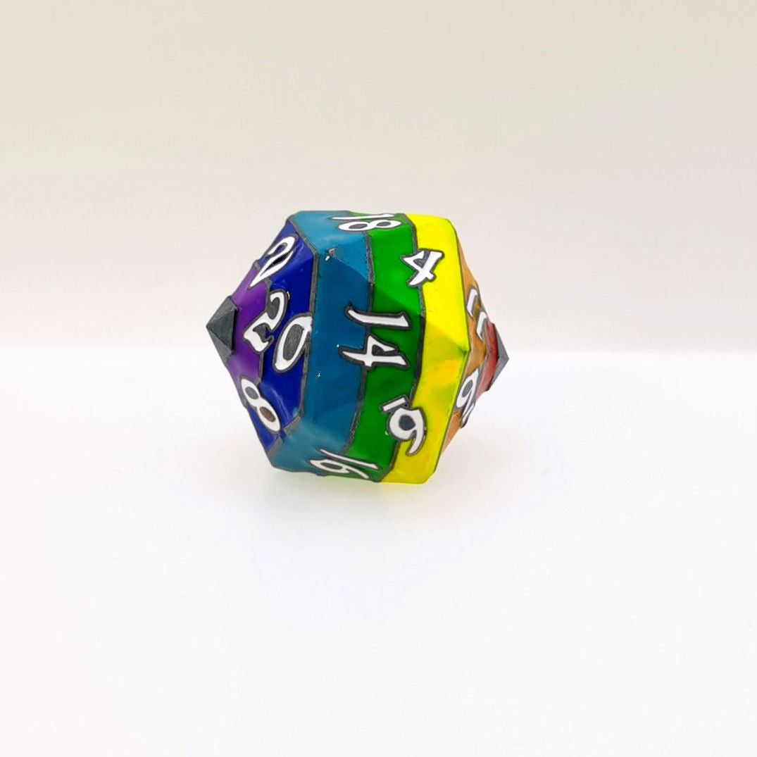 Pride Rainbow Single D20 Die