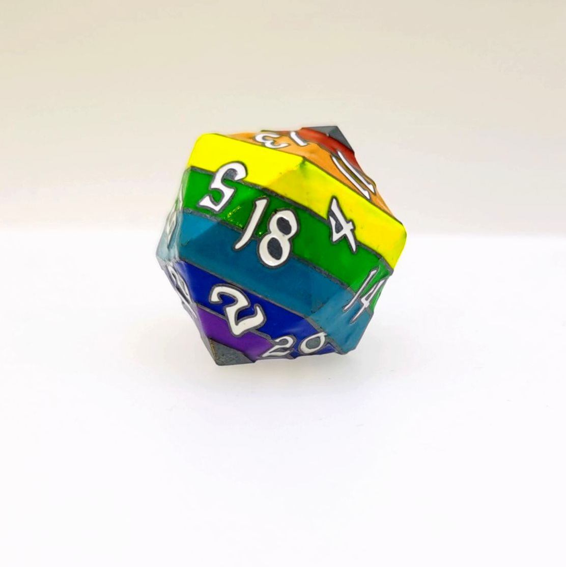 Pride Rainbow Single D20 Die