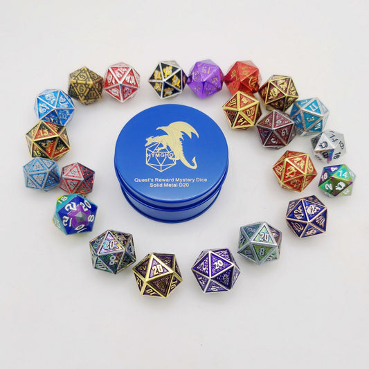 Quest's Reward Mystery Dice  Solid Metal D20
