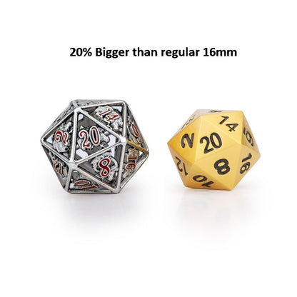 Rose Gold Hollow Dragon dice with hand paiting number - HYMGHO Dice 