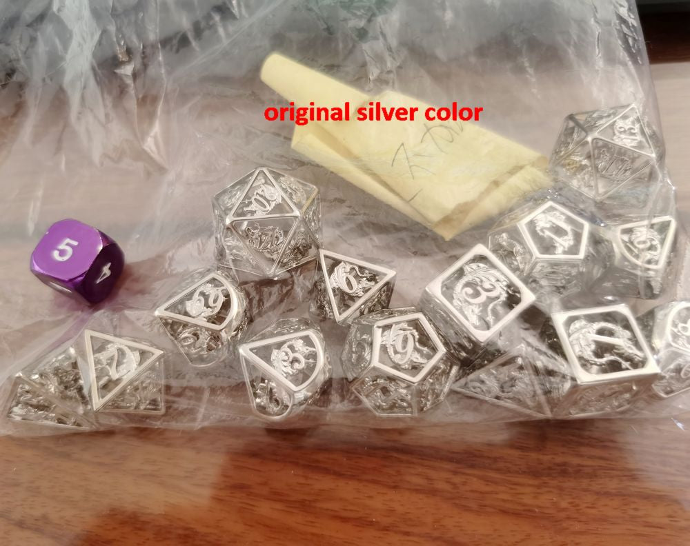 Rare Handcrafted Sterling Silver 925 Dragon Cage Dice Set - HYMGHO Dice 