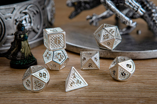 希少な中空スターリングシルバー 925 ワイバーン RPG ダイス セット